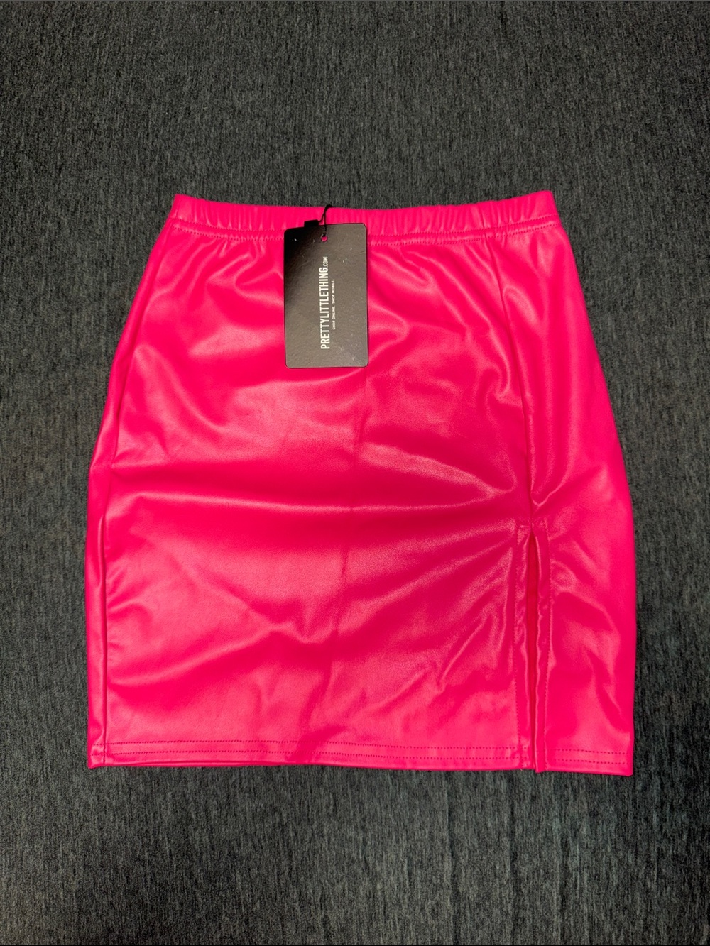 PrettyLittleThing Hot Pink Faux Leather Mini Skirt